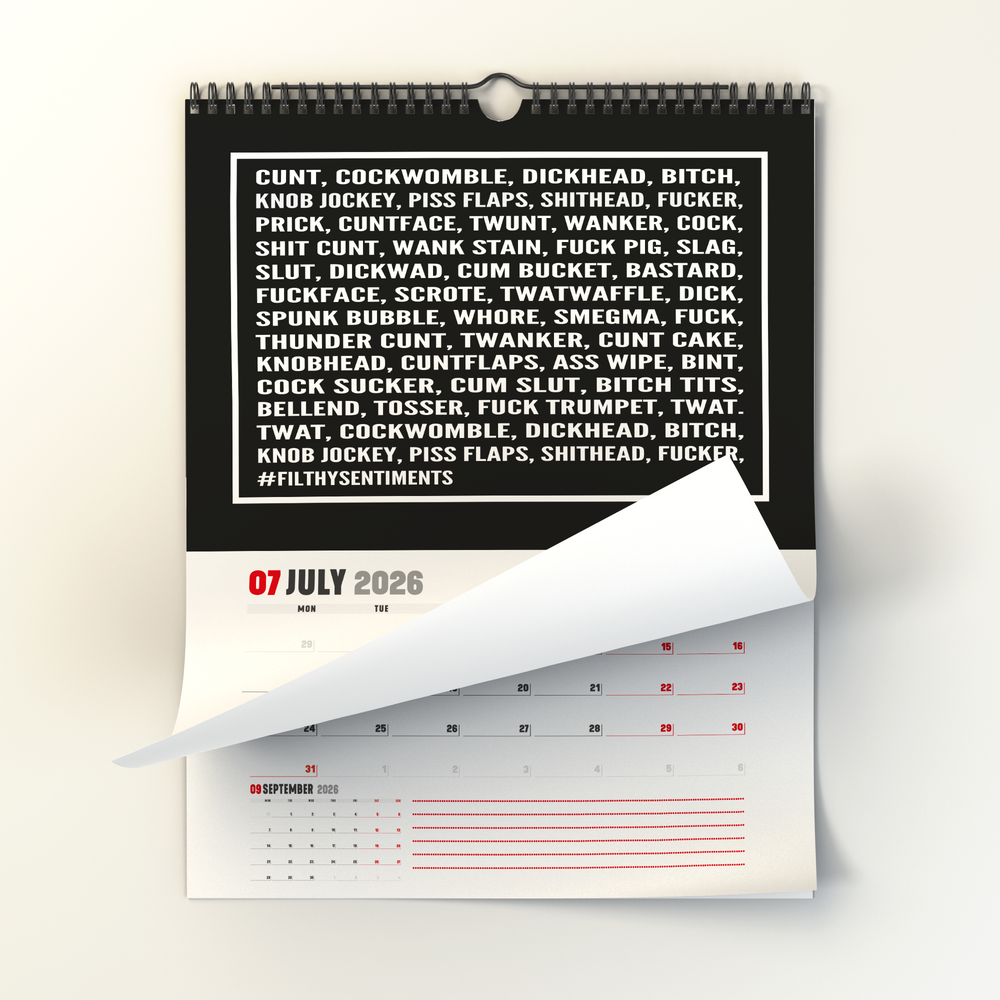 2026 Black Filthy Sentiments Wall Calendar #8 image